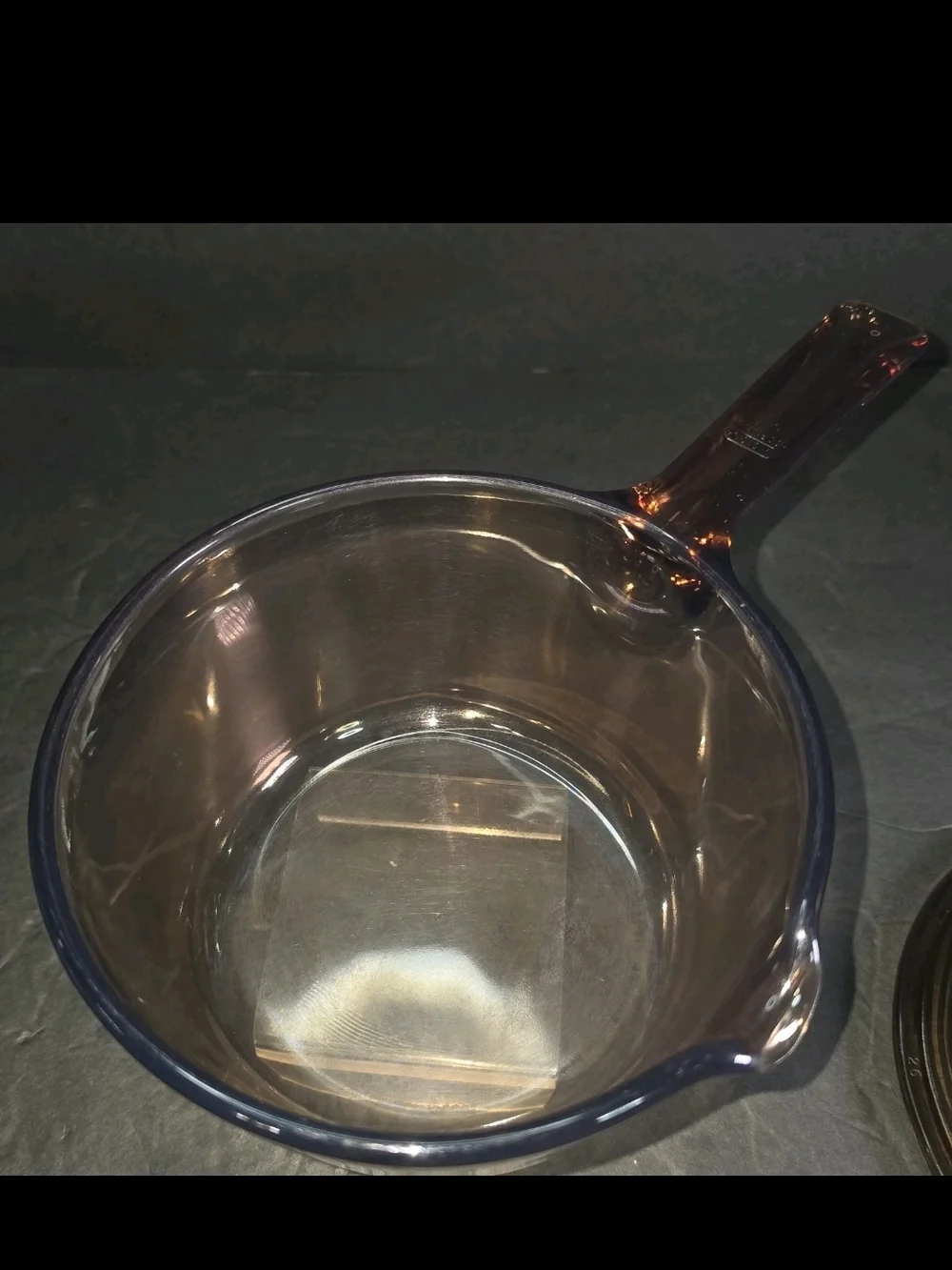 Visions By Corning 1 Liter Saucepan W Lid Amber Glass Made In The USA EUC
